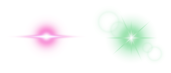 Pink and Green Glowing Energy Orbs – Bright Light Effects on Transparent Background