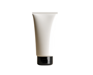 Realistic facial cleanser tube with sleek design, featuring white body and black cap, perfect for skincare routines. This product embodies simplicity and elegance, ideal for any beauty regimen