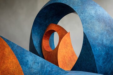 Blue and Orange Contrast Shapes