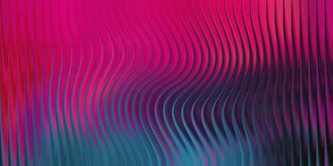 Wavy abstract vertical lines with pink and teal gradient