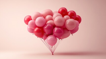 Pink balloons cluster, studio shot, celebration