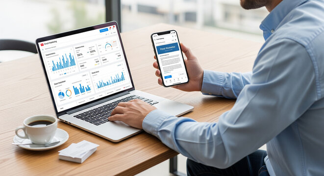 businessman using tablet computer