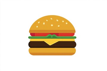 Minimal Burger Icon on White Background