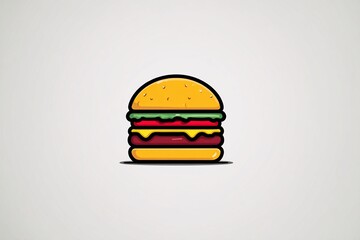 Minimal Burger Icon on White Background
