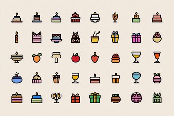 Minimal Celebration Kit Icon Collection