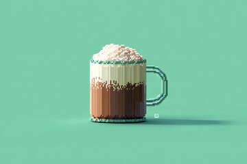 Minimal Pixel Art Coffee Cup