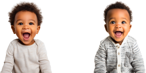 adorable 6-12 month african american ethnicity baby isolated over white (transparent) background