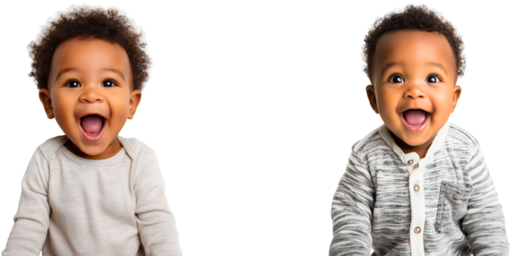 adorable 6-12 month african american ethnicity baby isolated over white (transparent) background