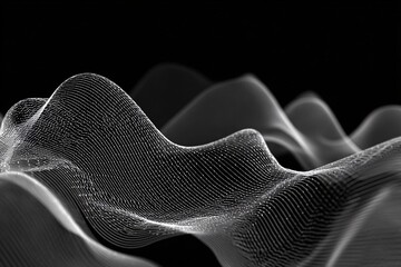 Minimalist Wireframe Lines in Soft Black