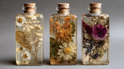 ドライフラワーのハーバリウムボトル / Dried Flower Herbarium Bottles