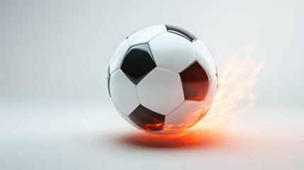 Naklejka premium Soccer ball on fire, studio shot