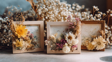 ドライフラワーのフォトフレーム / Dried Flower Photo Frames