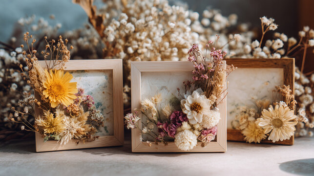 ドライフラワーのフォトフレーム / Dried Flower Photo Frames