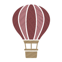 colorful illustration of hot air ballon icon with oil painting style