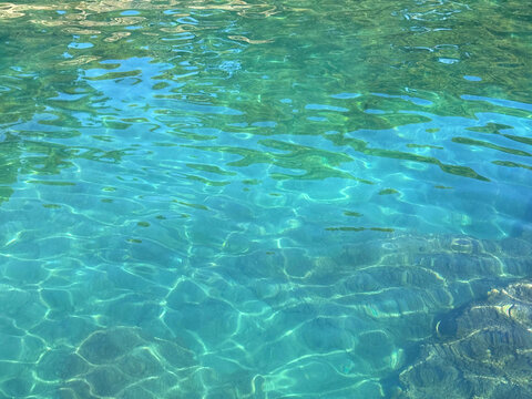 Stunning emerald clear water of Mediterranean sea.