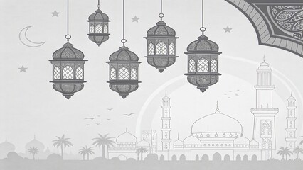 Modern Islamic Background Featuring Thuluth Style &bull; Islamic Art Background