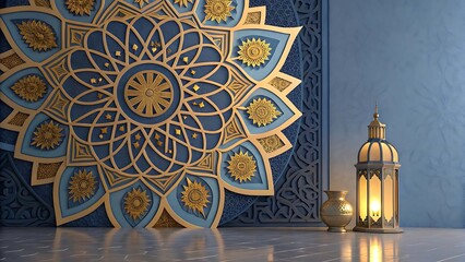 Moroccan Zellij Tiles &bull; Emerald & Gold Arabesque Background