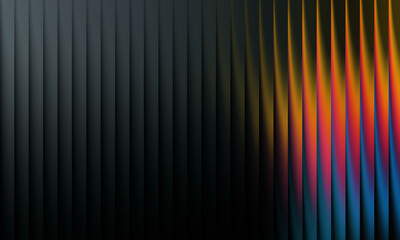 Dark textured surface with colorful light streaks on the side