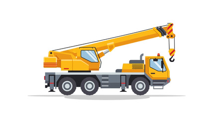 Illustration of a Mobile Crane Truck Isolated on White Background