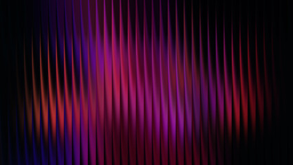 Dark abstract background with vibrant purple and pink wavy lines
