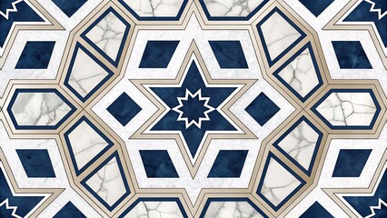 Indigo Amber Seljuk Geometric Star