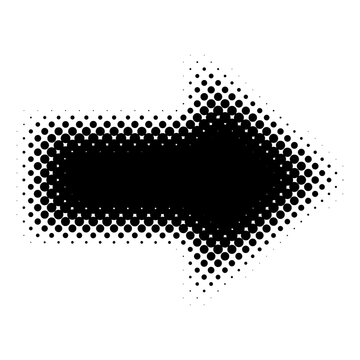 Black dotted halftone arrow pointing to the right