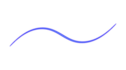 A simple, elegant, wavy blue line with a subtle neon glow on a clean white background.