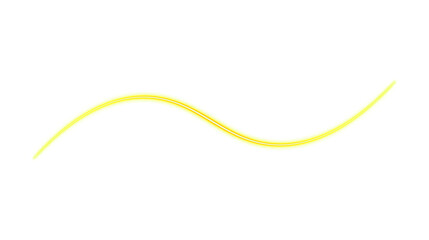 A minimalist digital illustration of a single, smooth, flowing yellow wavy line on a plain white background.