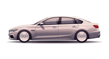 Fototapeta premium Vector Illustration of a Modern Silver Sedan Car on White Background