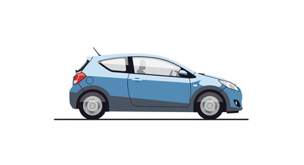 Fototapeta premium Blue Hatchback Car Isolated Vector Illustration