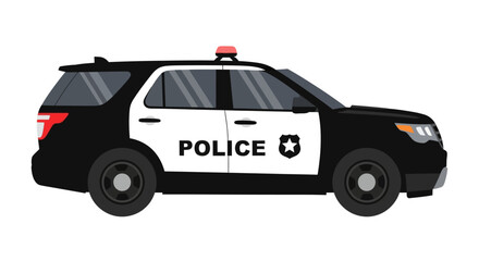 Vector Illustration of Police Car, Side View