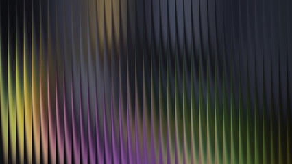 Abstract background with vertical pleats and colorful light reflections