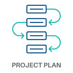 Obraz premium Project Plan Outline Color Blue With Green Concept Simple Style Design Vector