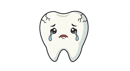 Sad tooth illustration