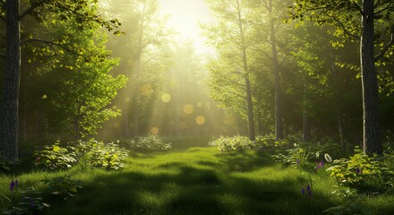 Obraz premium Sunlight in a forest