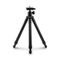 Compact black tripod on a clean white background, perfect for photography enthusiasts and travelers