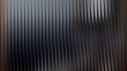 Obraz premium Abstract metallic background with vertical ribbed texture and reflections