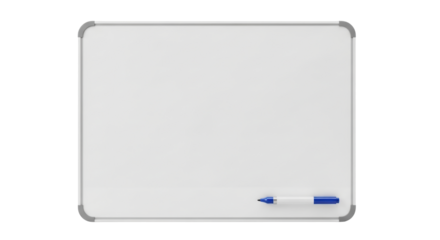 Isolated dry erase board for writing information and presenting ideas in a classroom or office