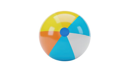 Isolated striped beach ball ready for summertime fun and outdoor games in the sun