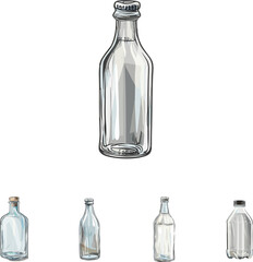 bottle of mineral water illustration, set of vectors kitchen appliances