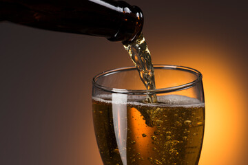 Beer Pouring from Beer Bottle