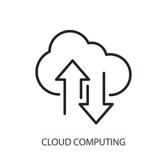 Cloud computing thin line vector icons.