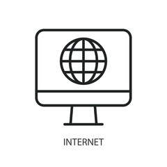 Obraz premium Internet thin line vector icons.