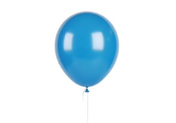A vibrant blue balloon floating against a plain background, symbolizing celebration and joy