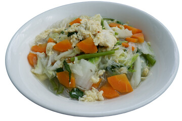 Delicious vegetarian sukiyaki broth simmers with delight vegetable egg and tofu creating comforting and wholesome culinary experience