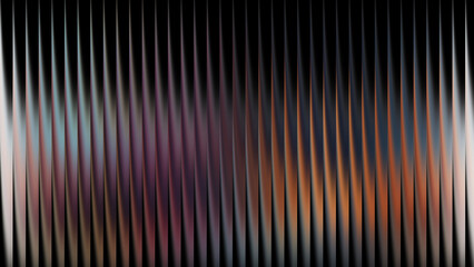 Abstract background with vertical wavy lines and colorful reflections