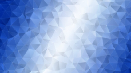 White, light blue and blue mesh grid polygon vector pattern background with color gradient. Abstract modern 3D triangular low poly style background. Copy space.