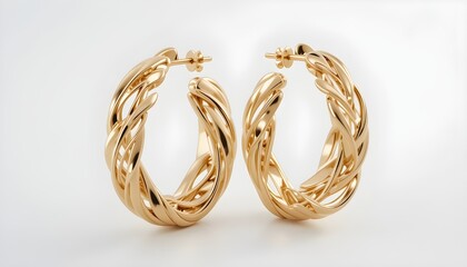 gold bracelet isolated on white