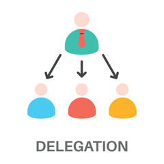 Delegation Flat Concept Simple Style Design Vector