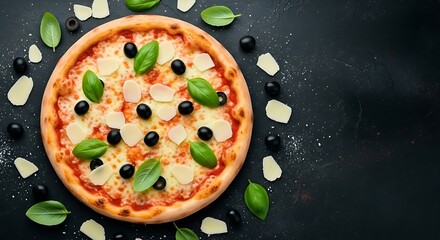 Delicious Italian Pizza with Toppings.